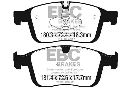 Тормозные колодки дисковые передняя ось EBC DP62296