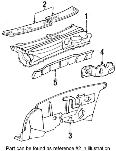 GRILLE (COWL TOP VENT) AND 02229 E63Z-5402229-A FORD