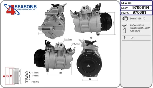 компрессор кондиционера \FORD 970061 AHE
