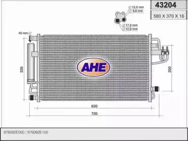 Радиатор кондиционера (конденсатор) AHE 43204