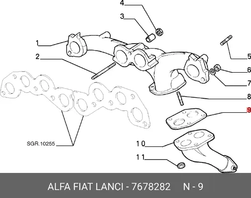 Прокладка глушителя ALFA ROMEO 7678282