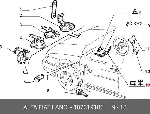 Переключатель подрулевой FIAT 182319180