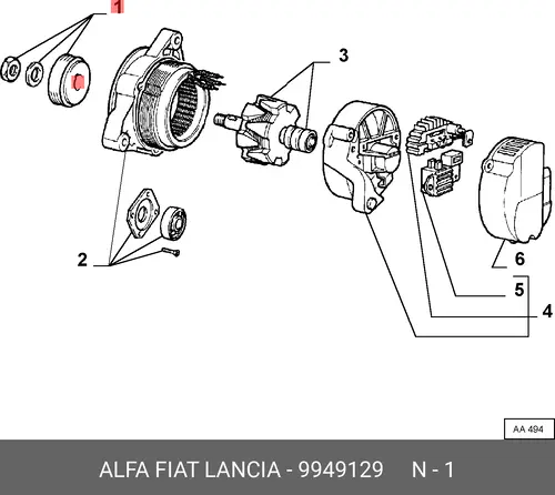 шкив генератора Opel 9949129 FIAT