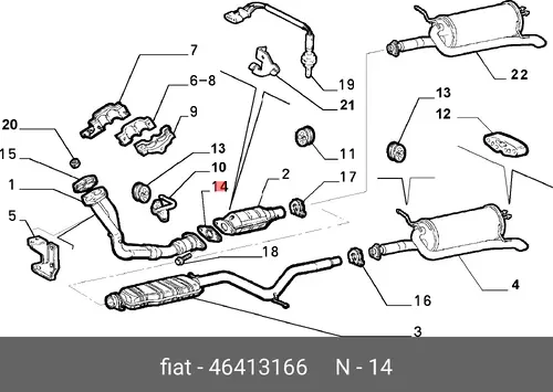 Прокладка глушителя ALFA ROMEO 46413166
