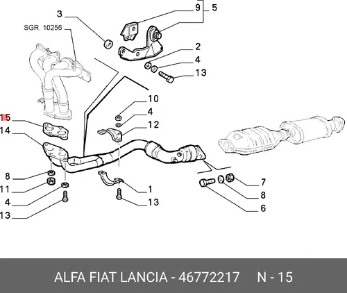 Прокладка глушителя FIAT 46772217
