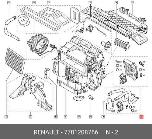 Радиатор печки RENAULT 7701208766