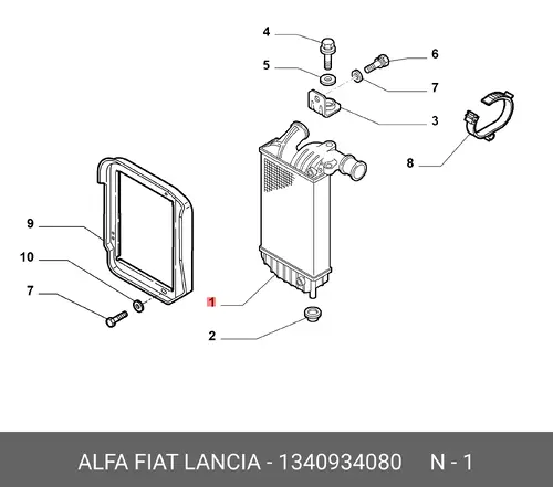 Интеркулер LANCIA 1340934080