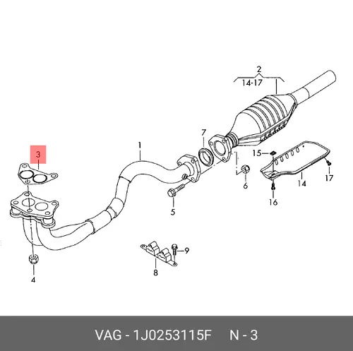 ПРОКЛАДКА 1J0253115F VAG