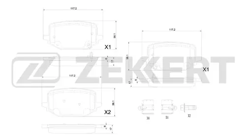 Тормозные колодки дисковые ZEKKERT BS-1408