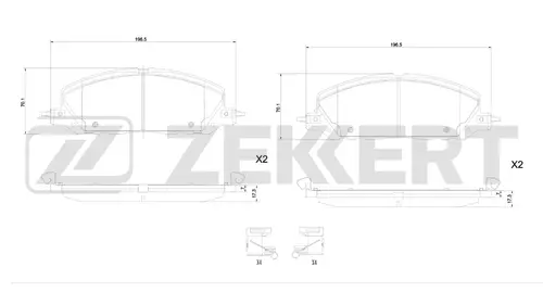 Тормозные колодки дисковые ZEKKERT BS-1409