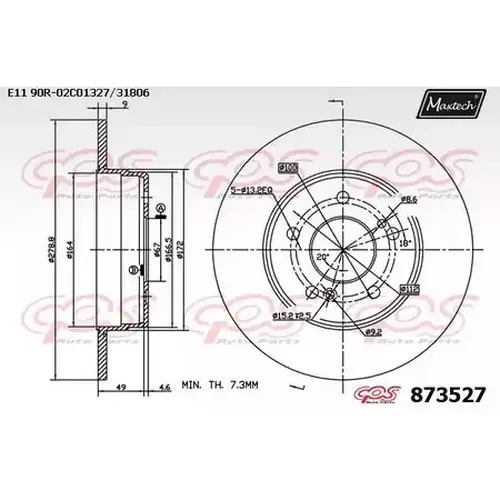 Тормозной диск MAXTECH 8735270000