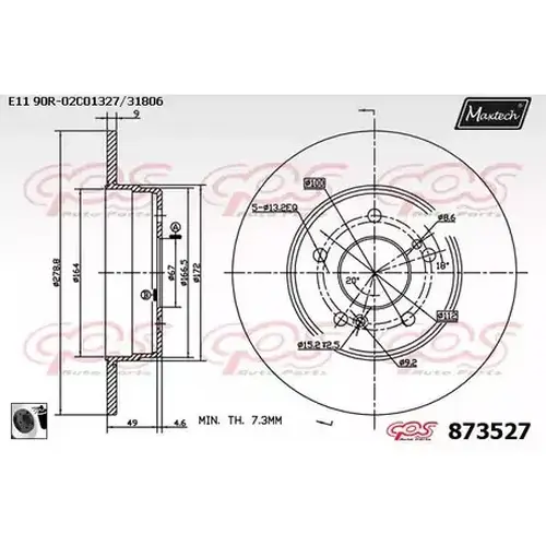 Тормозной диск MAXTECH 8735270060