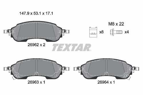 Тормозные колодки дисковые TEXTAR 2696201