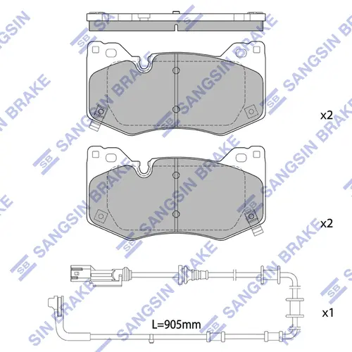 Тормозные колодки дисковые SANGSIN SP2845