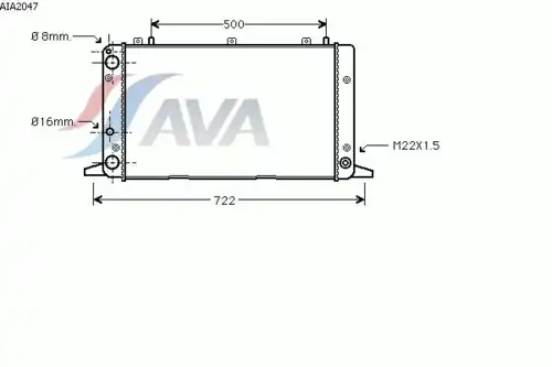 Радиатор системы охлаждения двигателя AVA AIA2047