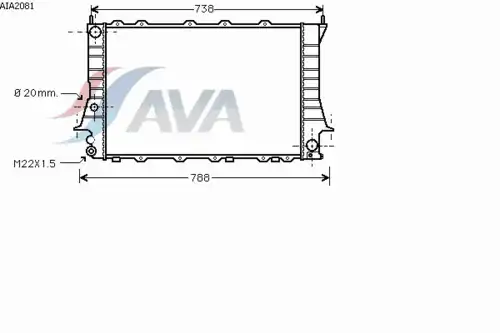 Радиатор системы охлаждения двигателя AVA AIA2081