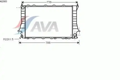 Радиатор системы охлаждения двигателя AVA AI2083