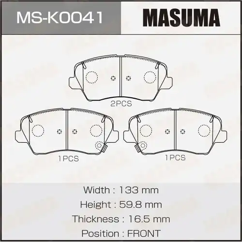 Тормозные колодки дисковые MASUMA MS-K0041