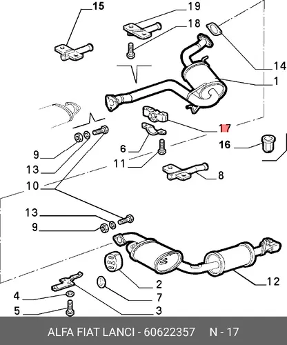 крепление глушителя AR 60622357 ALFA ROMEO