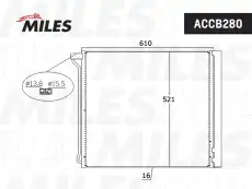 Радиатор кондиционера (конденсатор) MILES ACCB280