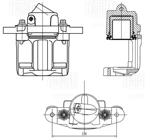 Суппорт тормозной TRIALLI CF 415 передняя ось справа