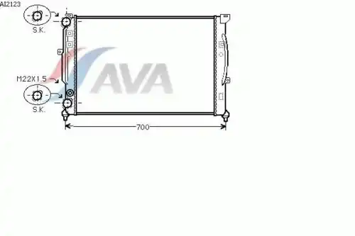 Радиатор системы охлаждения двигателя AVA AI2123
