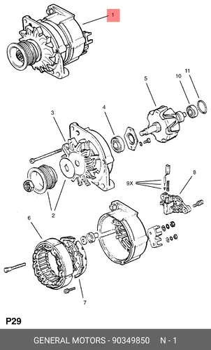 Генератор GM 90349850