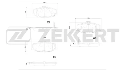 Тормозные колодки дисковые ZEKKERT BS-1424