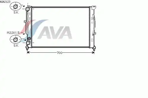Радиатор системы охлаждения двигателя AVA AIA2123