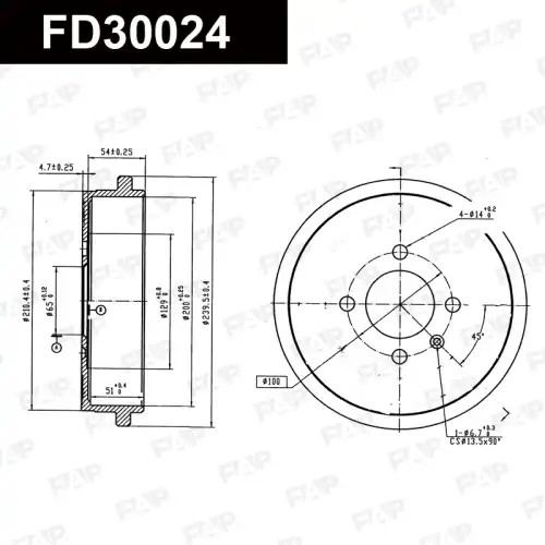 Тормозной барабан FAP FD30024