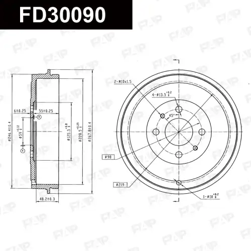 Тормозной барабан FAP FD30090