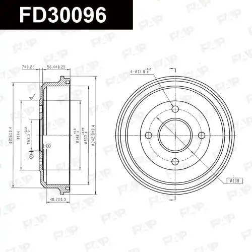 Тормозной барабан FAP FD30096