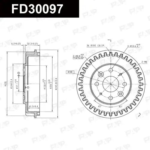 Тормозной барабан FAP FD30097