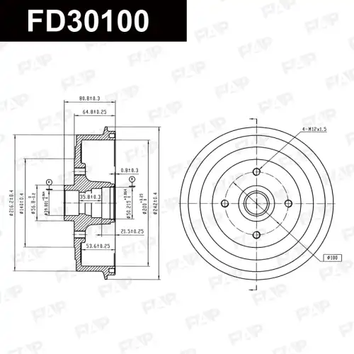 Тормозной барабан FAP FD30100