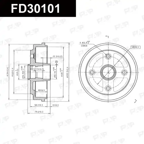 Тормозной барабан FAP FD30101