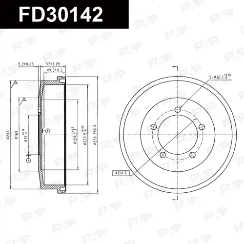 Тормозной барабан FAP FD30142