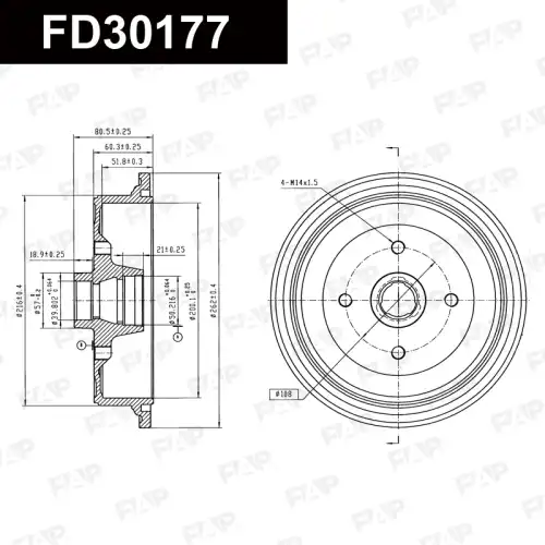 Тормозной барабан FAP FD30177