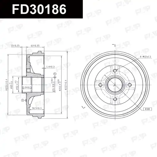 Тормозной барабан FAP FD30186