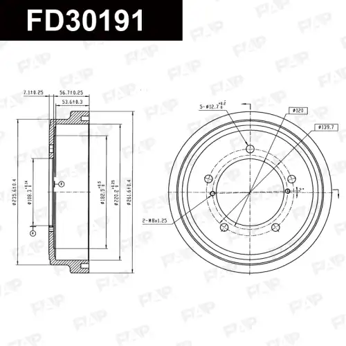 Тормозной барабан FAP FD30191