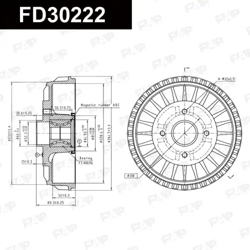 Тормозной барабан FAP FD30222