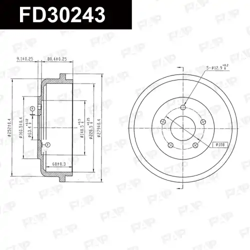 Тормозной барабан FAP FD30243