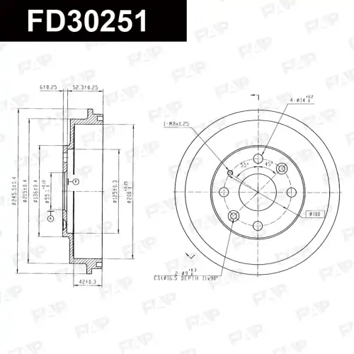 Тормозной барабан FAP FD30251