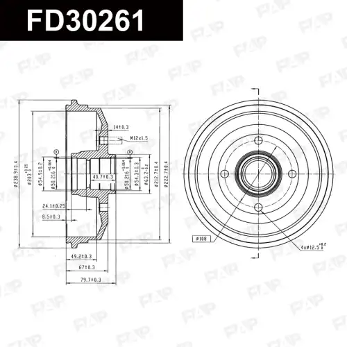 Тормозной барабан FAP FD30261