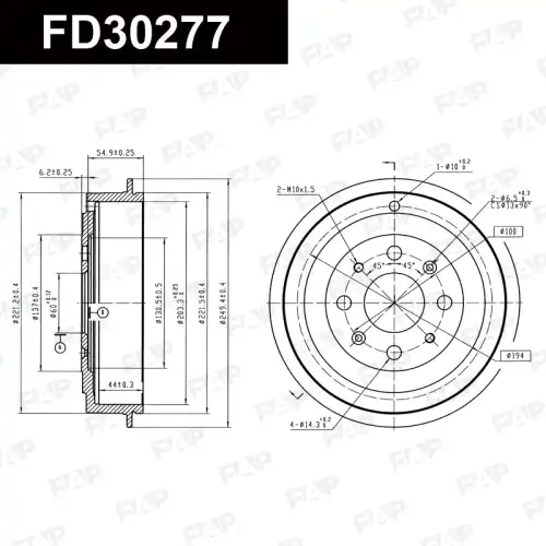 Тормозной барабан FAP FD30277