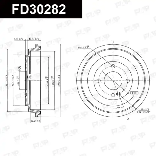 Тормозной барабан FAP FD30282