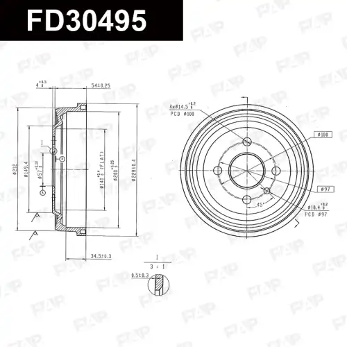 Тормозной барабан FAP FD30495