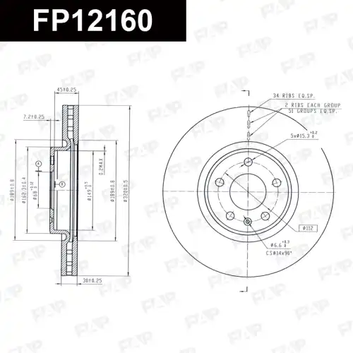 Тормозной диск FAP FP12160