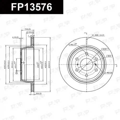 Тормозной диск FAP FP13576