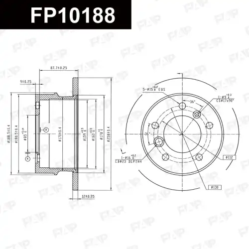 Тормозной диск FAP FP10188