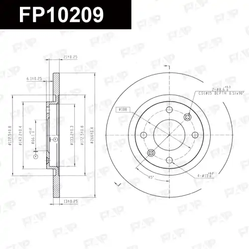 Тормозной диск FAP FP10209